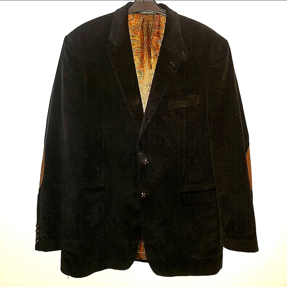 RALPH LAUREN BLACK‎ CORDUROY MEN SUIT JACKET/Blazer Macys. Size 44L